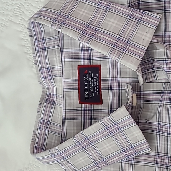 2 Untuck It Short Sleeve Button Up X-Large Slim Fit - Picture 4 of 5